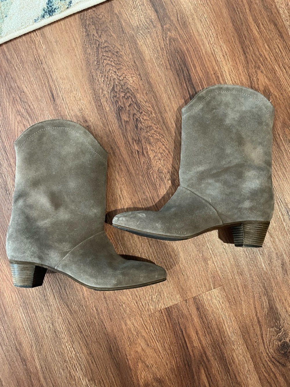SEE BY CHLOE Gray Suede Leather Western Cowgirl Heeled Boots Women's US 9.5 - Picture 3 of 13